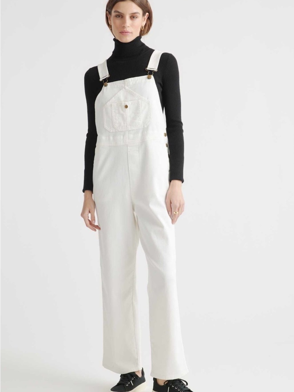 Quince Organic Stretch Cotton Twill Relaxed Overalls